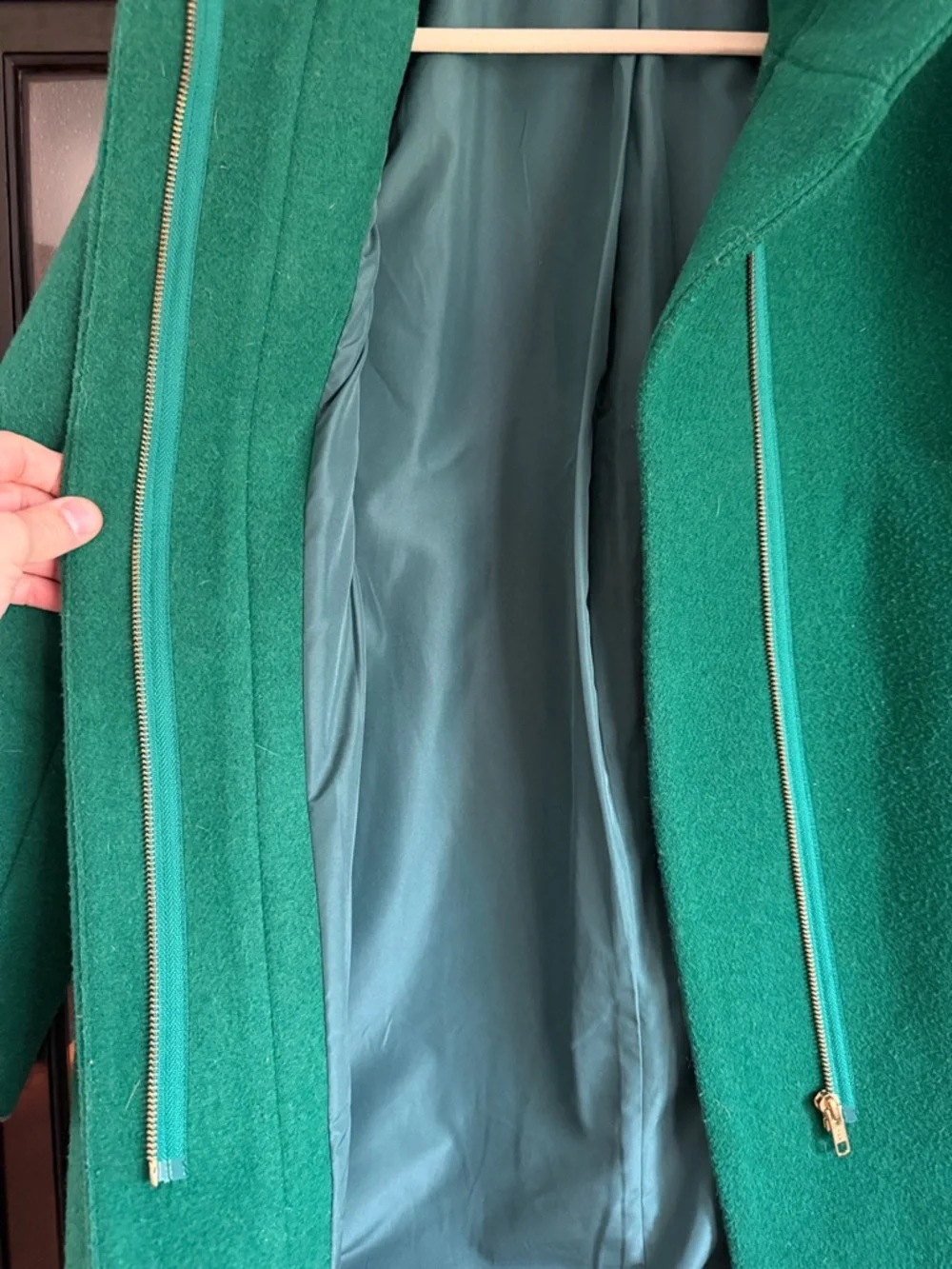 J. Crew Factory Emerald Green Wool Pea Coat - Picture 4 of 5